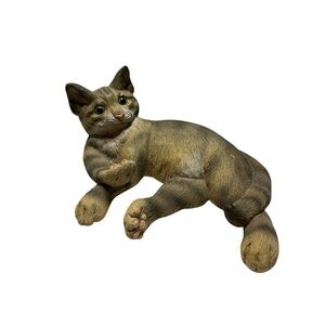 Carole Duncan Cat Figure. Gray Tabby Cat.